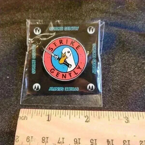 Strike Gently Switchblade Duck Enamel Lapel Pin